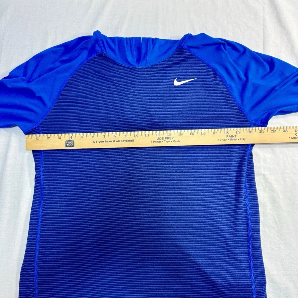 Nike Lacrosse Men's Large Dri-FIT Long Sleeve Lightweight Hoodie Tee Blue - Picture 5 of 9